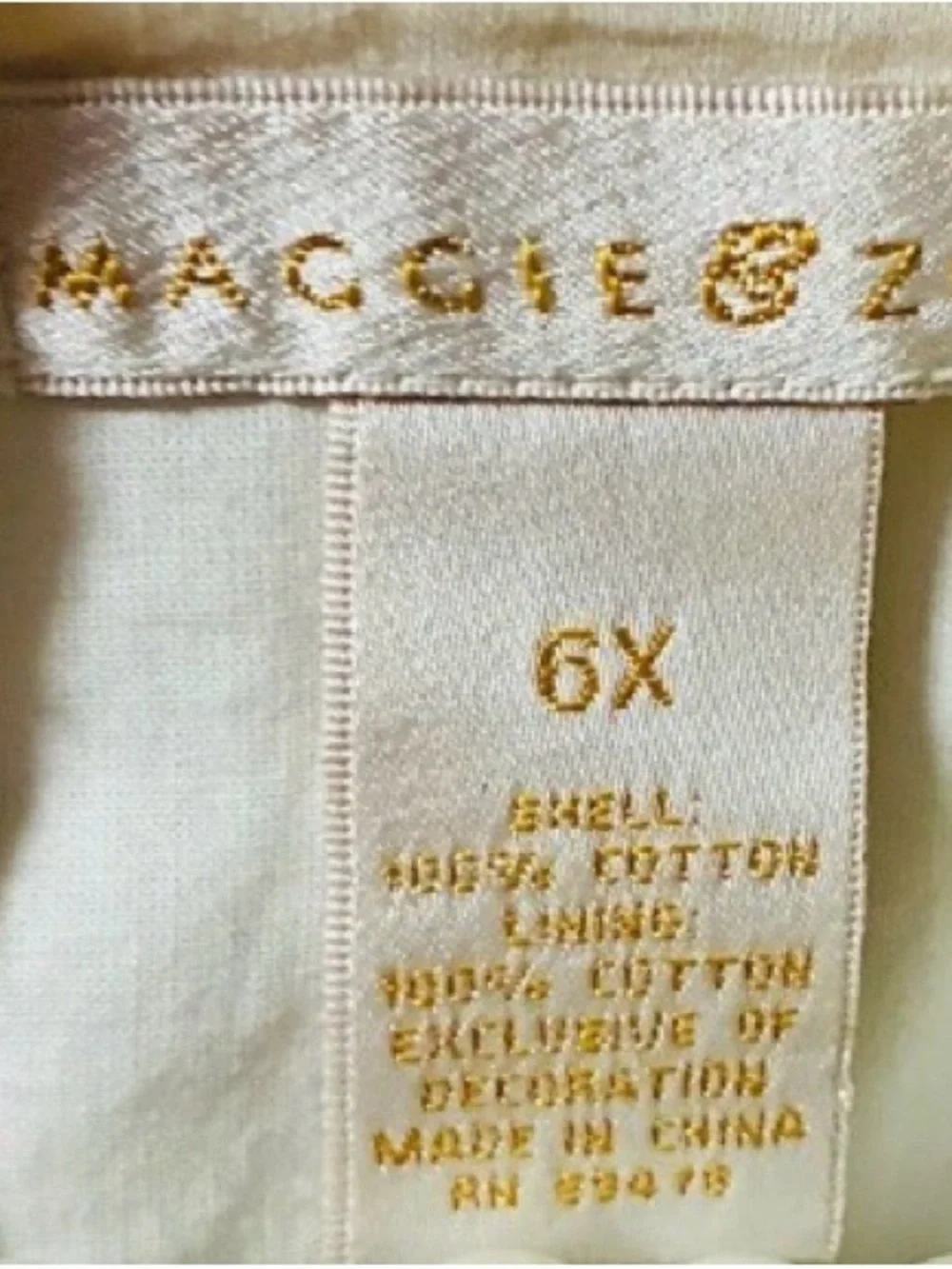 Maggie & Zoe Youth Girls Size 6x White Yellow Striped Sleeveless Dress